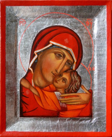 Icon od Holy Mary silver